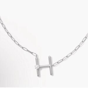 KENDRA SCOTT Silver Letter H Freshwater Pearl Pendant Necklace